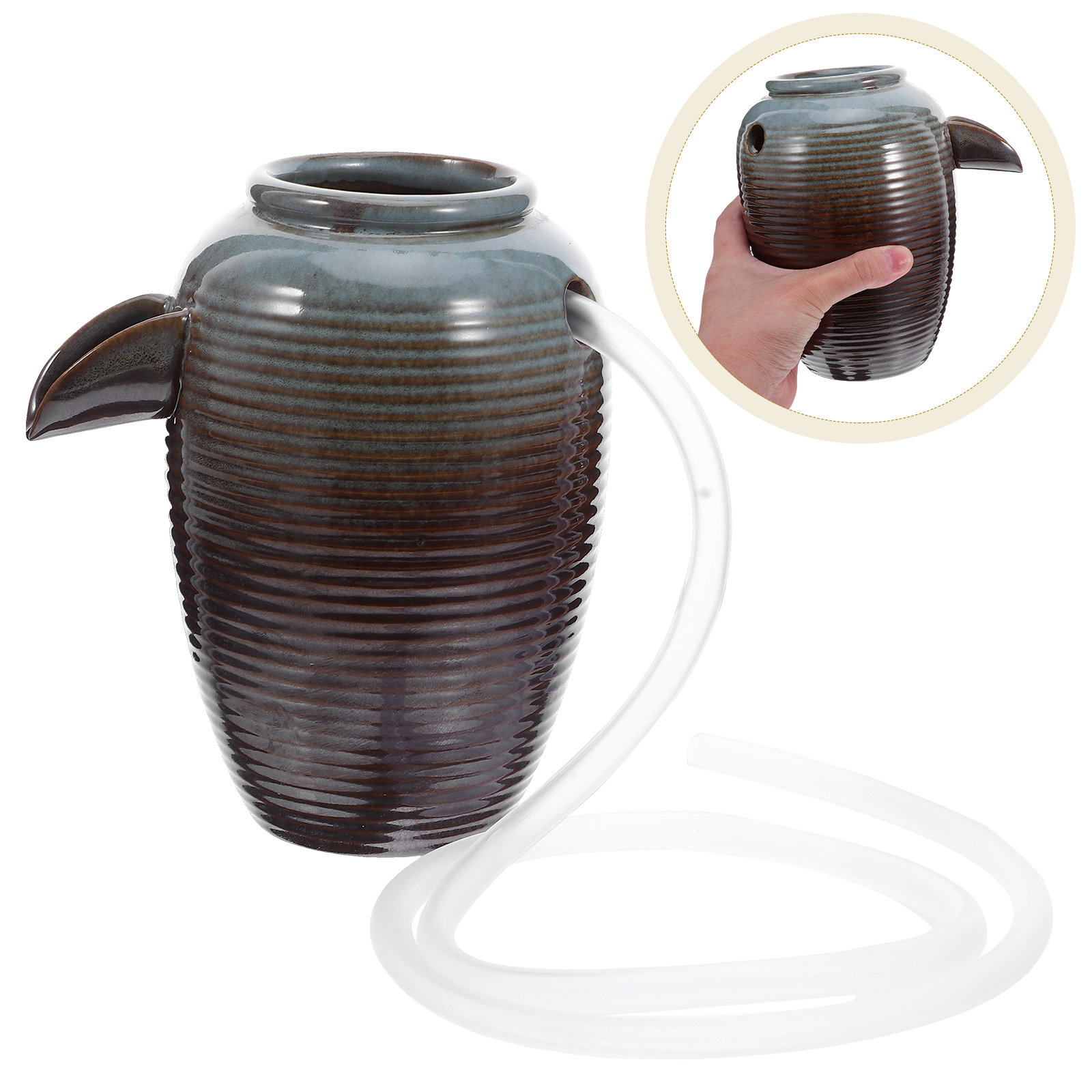 Aquarium Pump - Bezpompowa ceramiczna fontanna do akwarium, zasilana