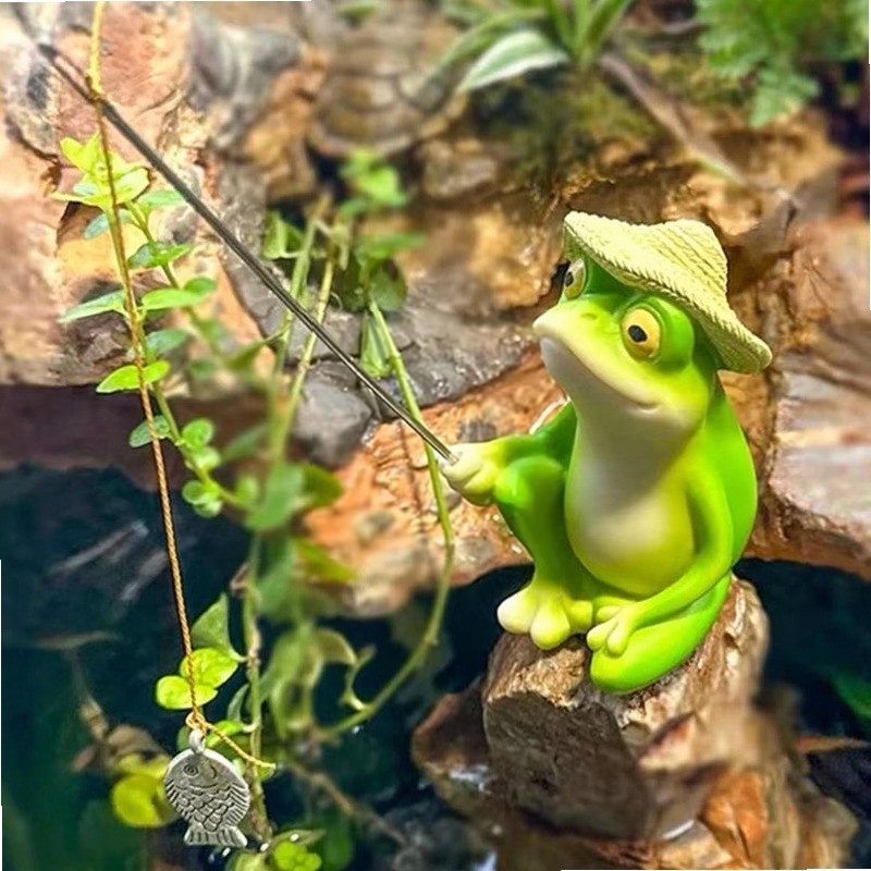 Kreatywna figurka żaby w paras – Fish Aquarium Home recenzja i cena